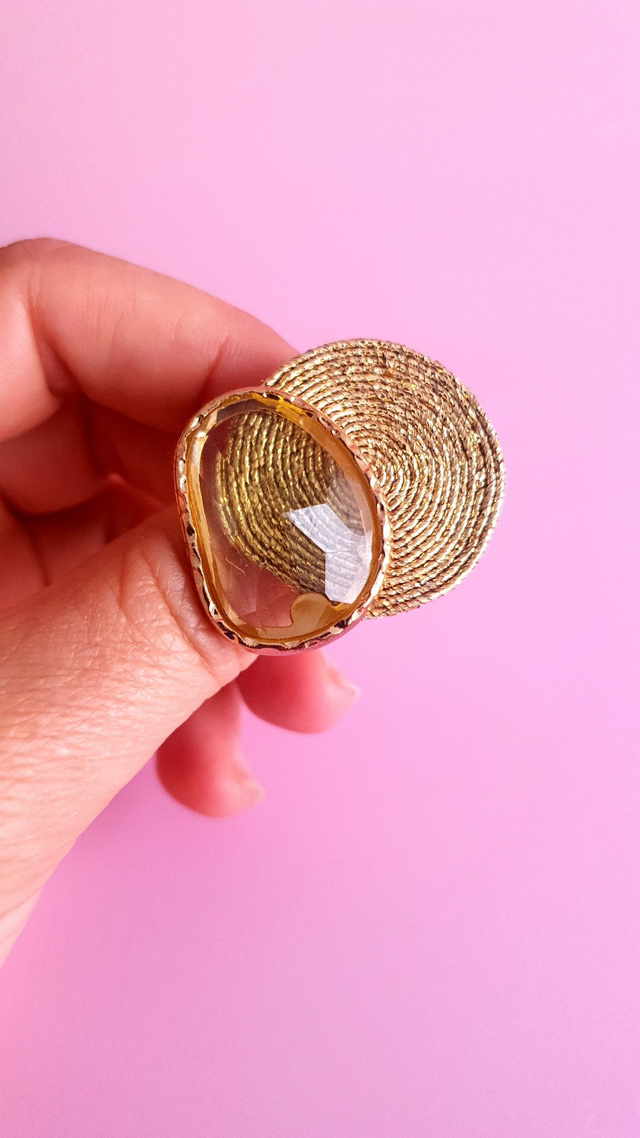 Broche Tourbillons jaune-vert pâle