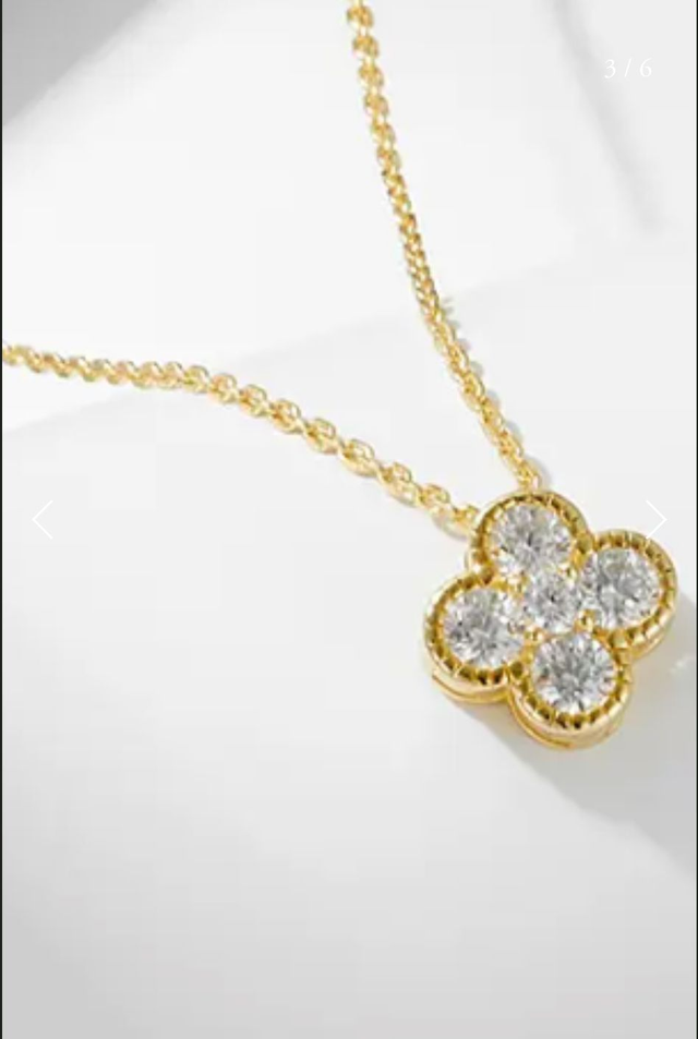 Gold Plated Jewelled Clover Necklace