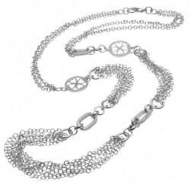 Collana donna in bronzo multifilo con portafortuna 