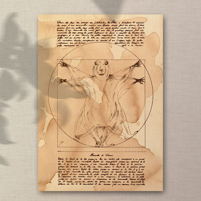 Affiche A4 - Café - Marmotte de Vitruve