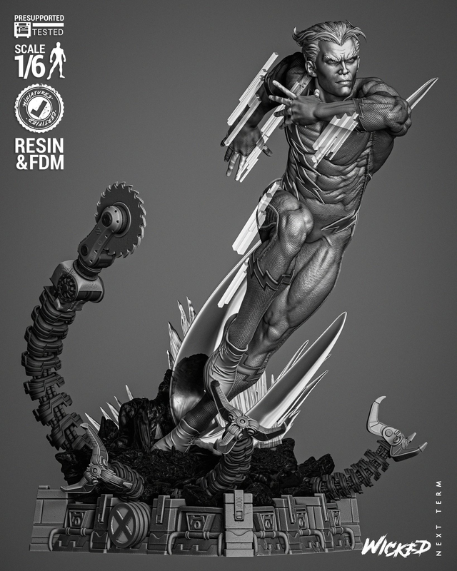 STATUE QUICK SILVER série marvel comics