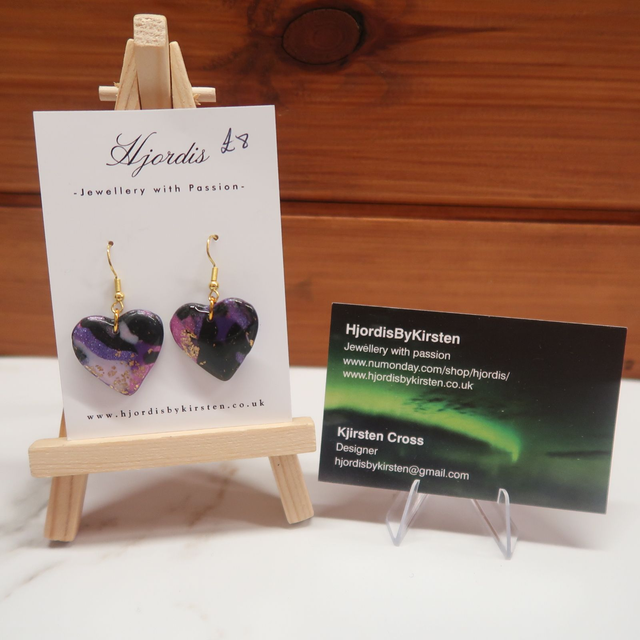 Purple Heart Earrings