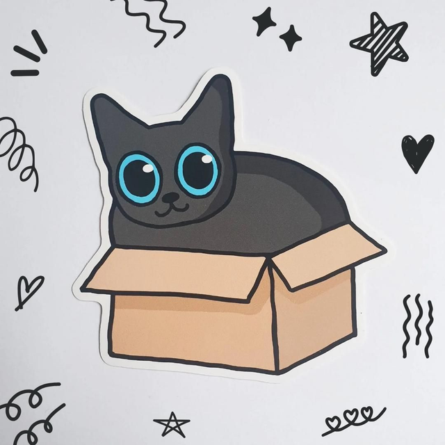 Box Cat Sticker