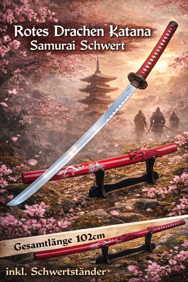 NEU Samurai Katana Schwert 102 cm für Japan Fans Otaku Cosplay LARP & Sammler
