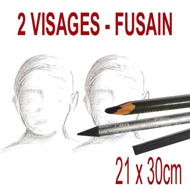 2 visages fusain- 21x30cm - 110€