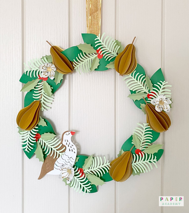 Partridge in a pear tree papercraft wreath workshop for adults