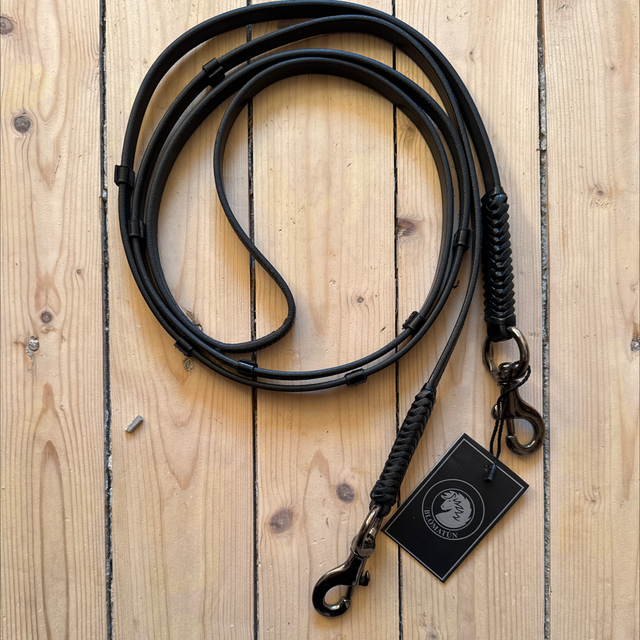 Zügel Alda Leder Karabiner schwarz Zügelende verstärkt mit Sicherheitsnaht