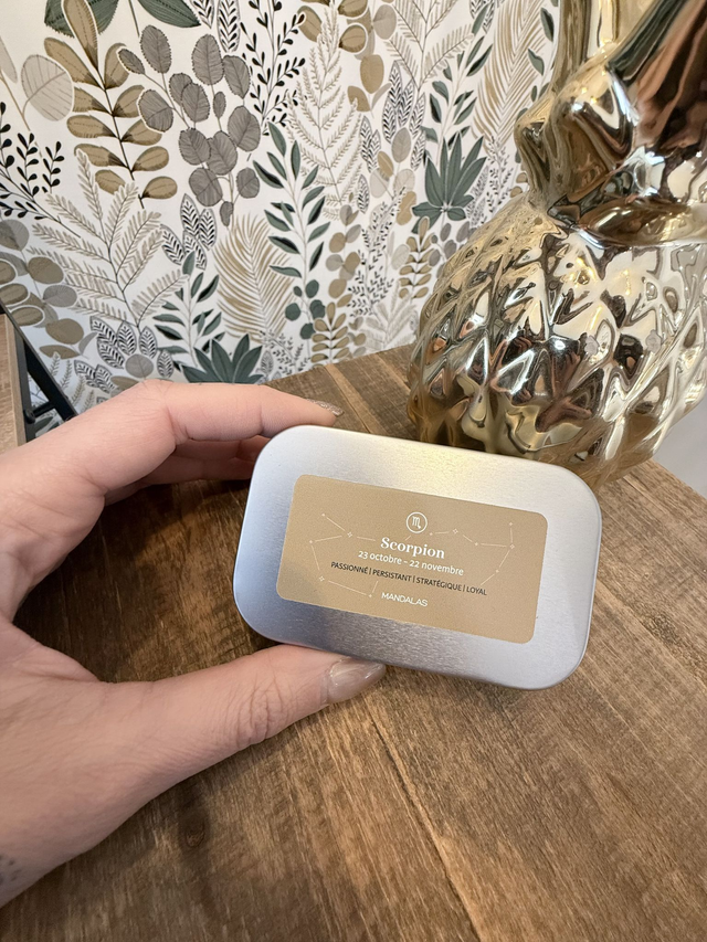 Box Astro Scorpion - Hématite, Pierre du soleil, Quartz fumé