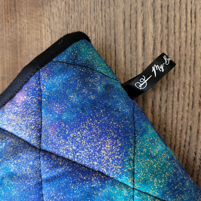 Pochette pour livre Grand Format : Bleu/Vert/Doré