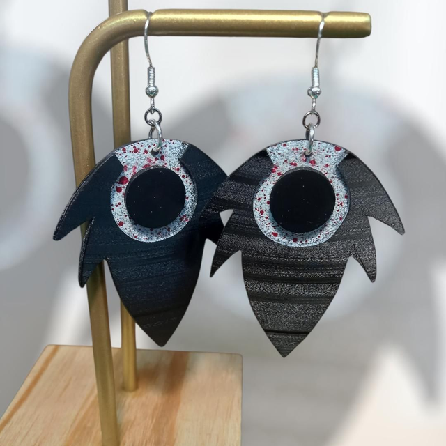 Boucles d'oreilles en vinyle "Puce peinte"