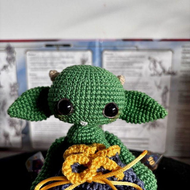 Goblin Dice Bag - Green with blue bag