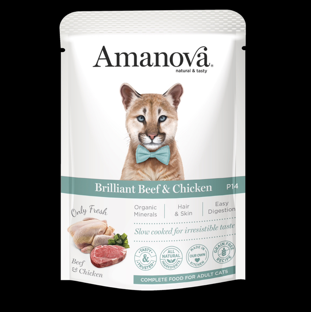 Amanova beef &amp; chicken zakje 85 gr