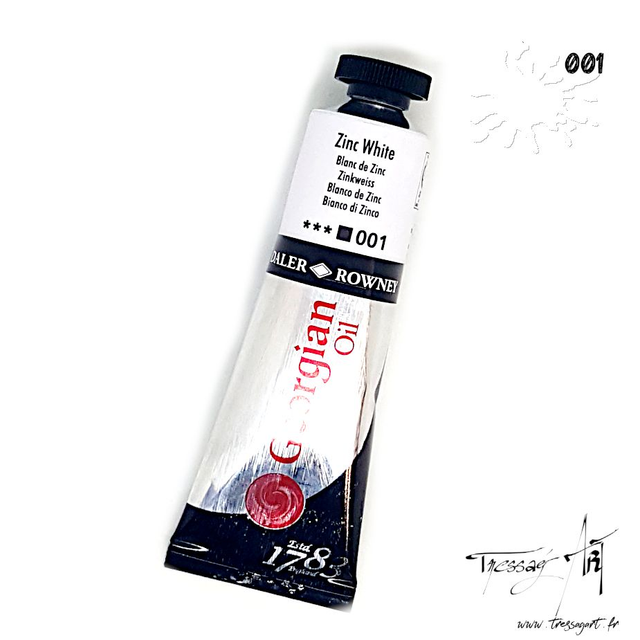 DALER ROWNEY - PEINTURE A L&#039;HUILE GEORGIAN 38mL - BLANC DE ZINC 001 - CA133001
