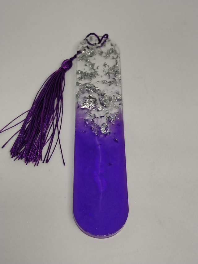 Marque page violet argent
