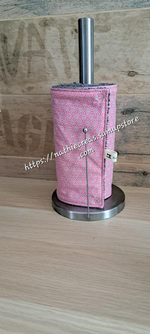 Essuie tout lavable en rouleau 8 feuilles saki rose