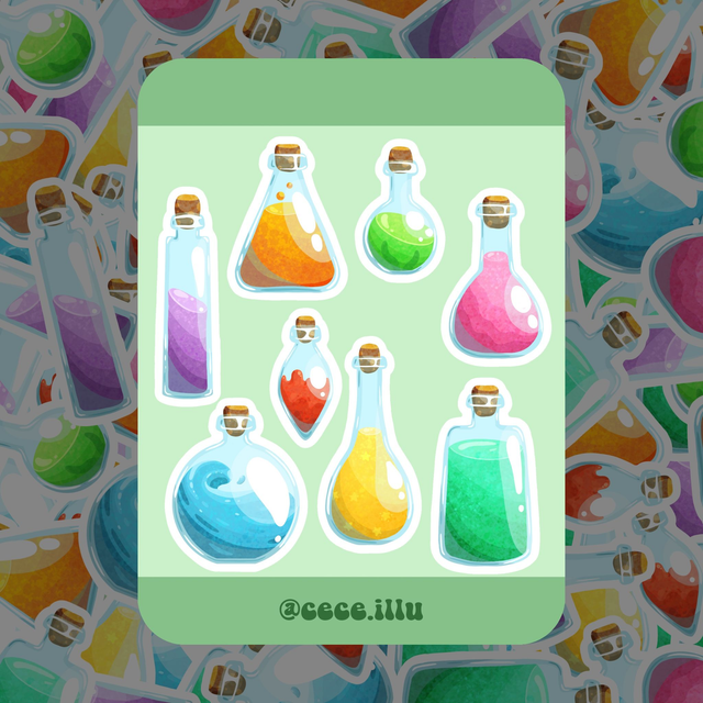 Planche Stickers Potions