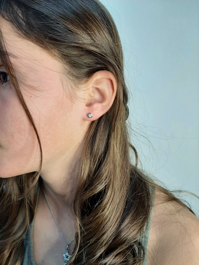 Square Cubic Zirconia Studs