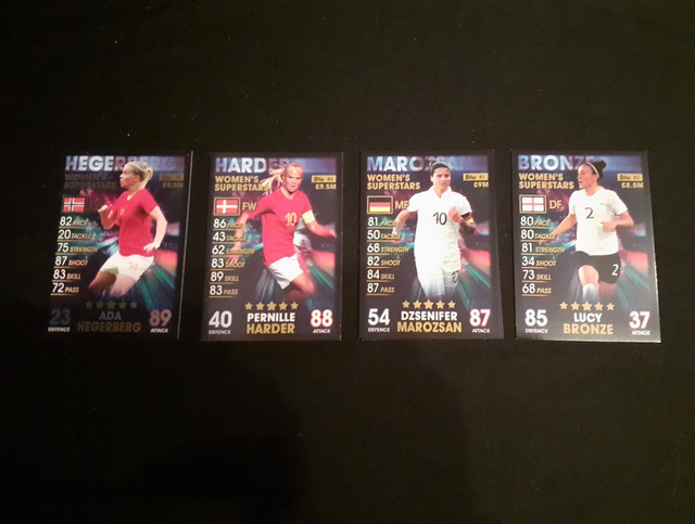 Women's Superstars Match Attax 101 Original 5 Trading Card Full Set