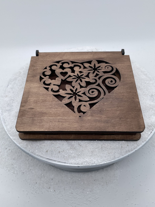 Boîte à Alliances ou collier bois et cuir