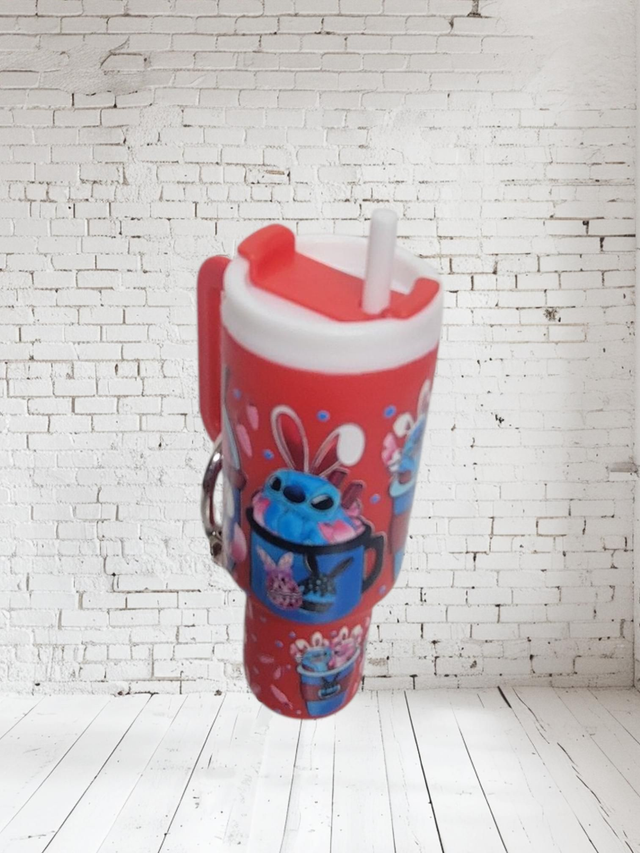 Porte cles gourde stitch rouge 