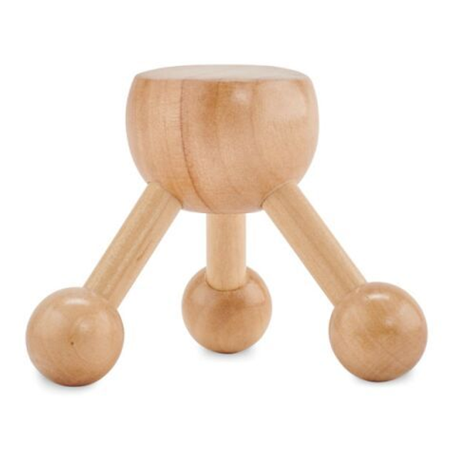 Hand held massager in wood