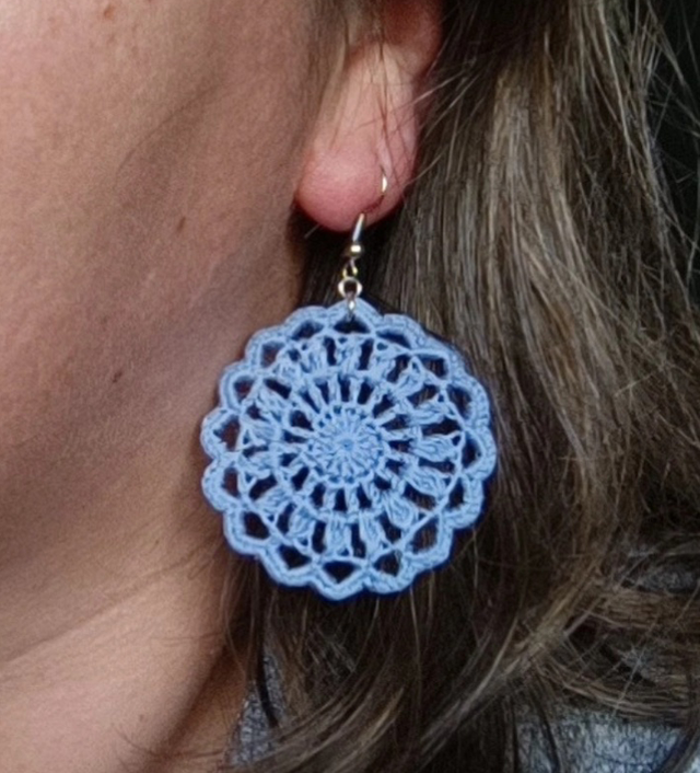 Boucles d’oreilles MANDY en Micro-Crochet - Bleuet
