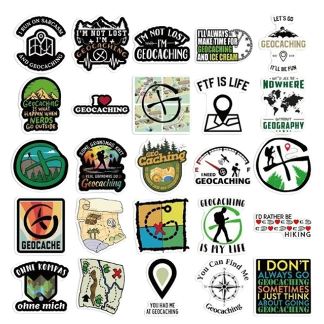 Lot de 10 Stickers aléatoire de géocaching