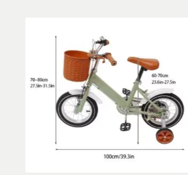 12 inch kinderfiets met zijwieltjes en mandje (tot 40kg)