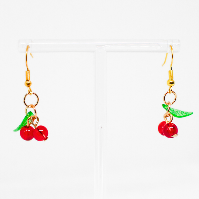 Glass Cherry Earrings