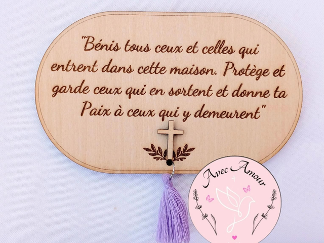 đïž Plaque de bĂ©nĂ©diction pour la maison â GravĂ©e en bois