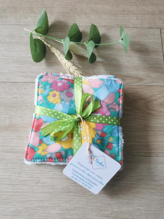  Lot de 7 lingettes lavables en éponge de bambou