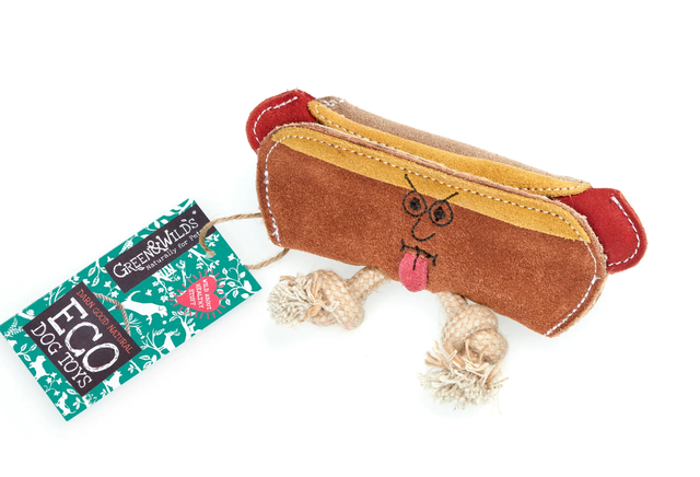 GREEN &amp; WILDS HARRY THE HOTDOG ECO DOG TOY