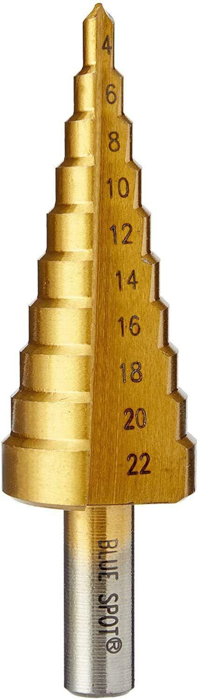 Blue Spot Tools 32050 Step Drill, Bronze, 4-22 mm HSS Steel Titanium Cone Bit