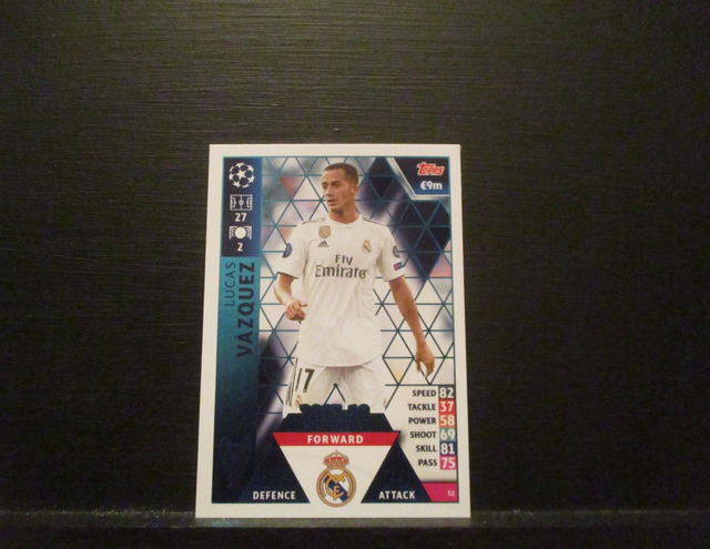 Lucas Vazquez - UEFA Champions League Match Attax 2018/19 Original Trading Card #52