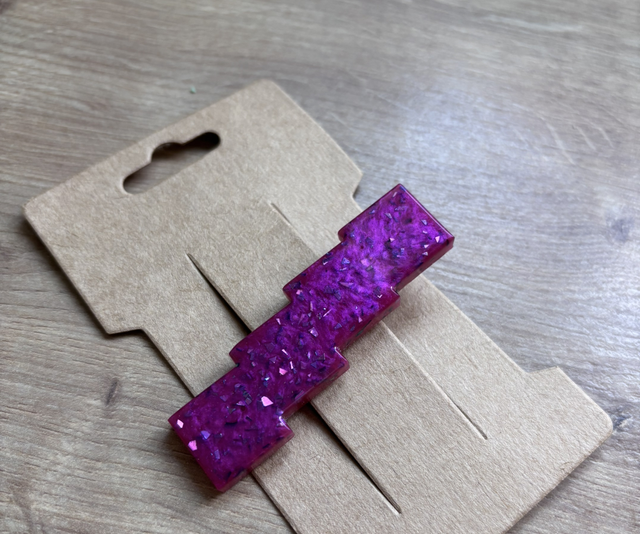 Glitter lightning hair clip