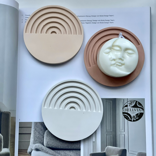 Untersetzer mit Regenbogen- Relief 