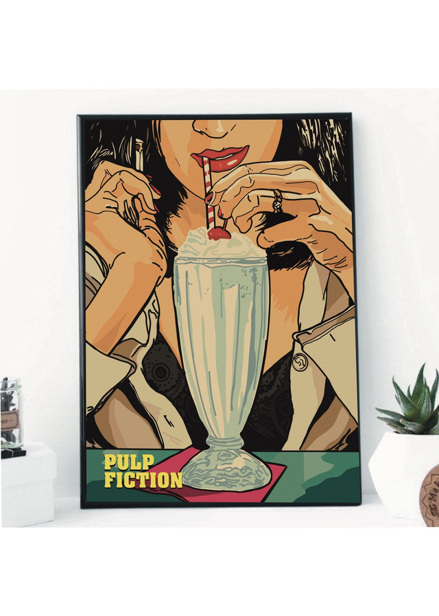 Pulp Fiction Uma Thurman / Mia Wallace 5 dollar shake Poster (A4 or A3) 