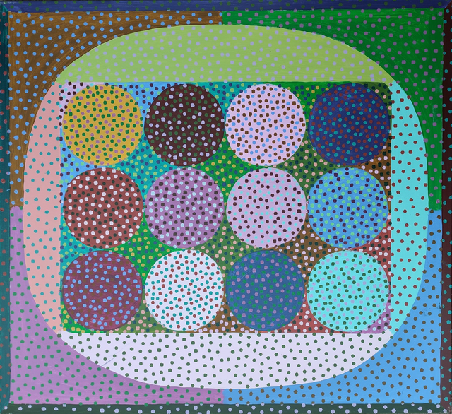 Paleta strukturalistyczna, 83x91 akryl 2020