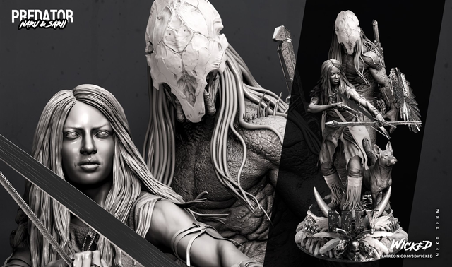 Diorama résine NARU vs PREDATOR