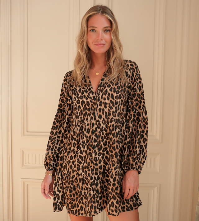 65-1. Robe courte léopard 