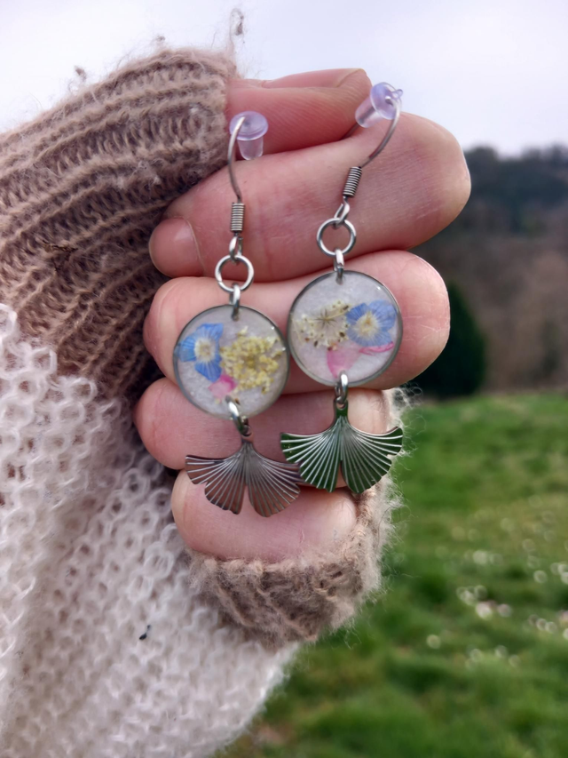 Boucles d'oreilles ginkgo 