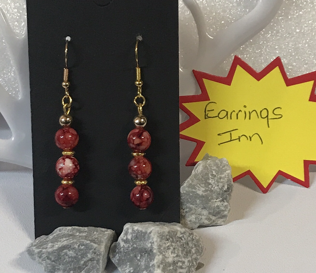 Red Dangling Earrings-RDE39