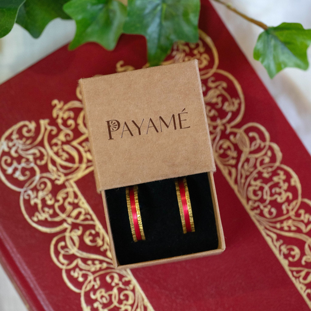 Boucles d'oreilles Telluris - Doré, rouge