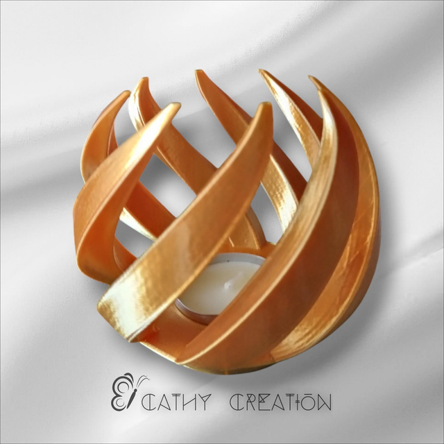 Bougeoir doré en impression 3D 