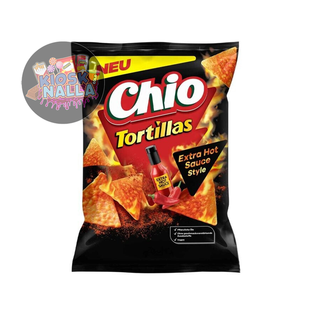 Chio Tortillas Extra Hot Sauce Style 110g