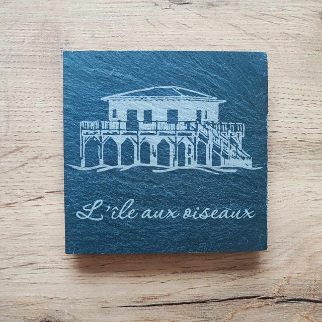 Dessous de verre en ardoise - L'ile aux Oiseaux