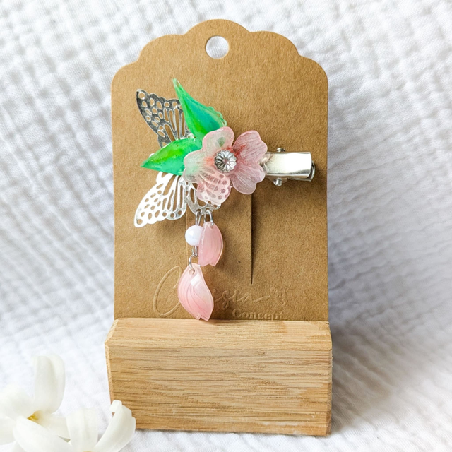 Barrette Cerisier Papillon 