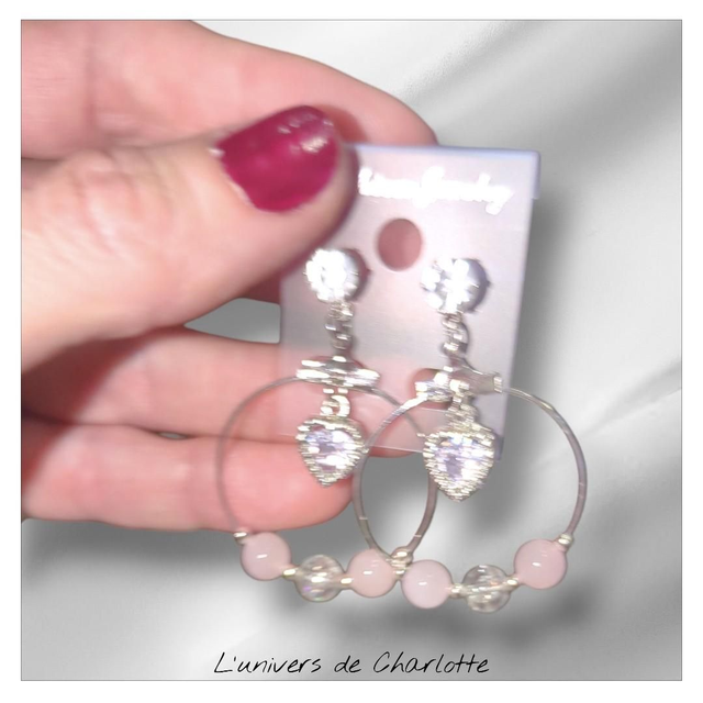 Boucles d'oreilles "Quartz rose" BO-162