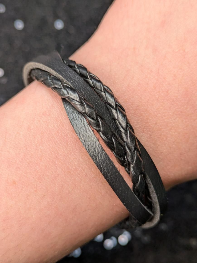 Bracelet cuir tressé 