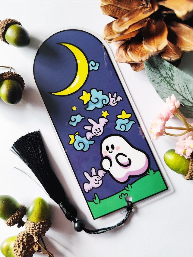 Ghost and Bats Tassel Bookmark